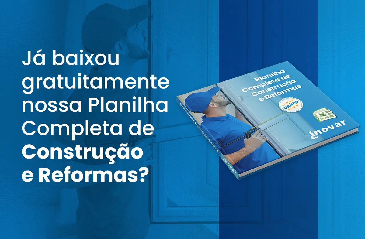 Capa da planilha de construção e reformas da Inovar